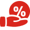 Percent in hand icon